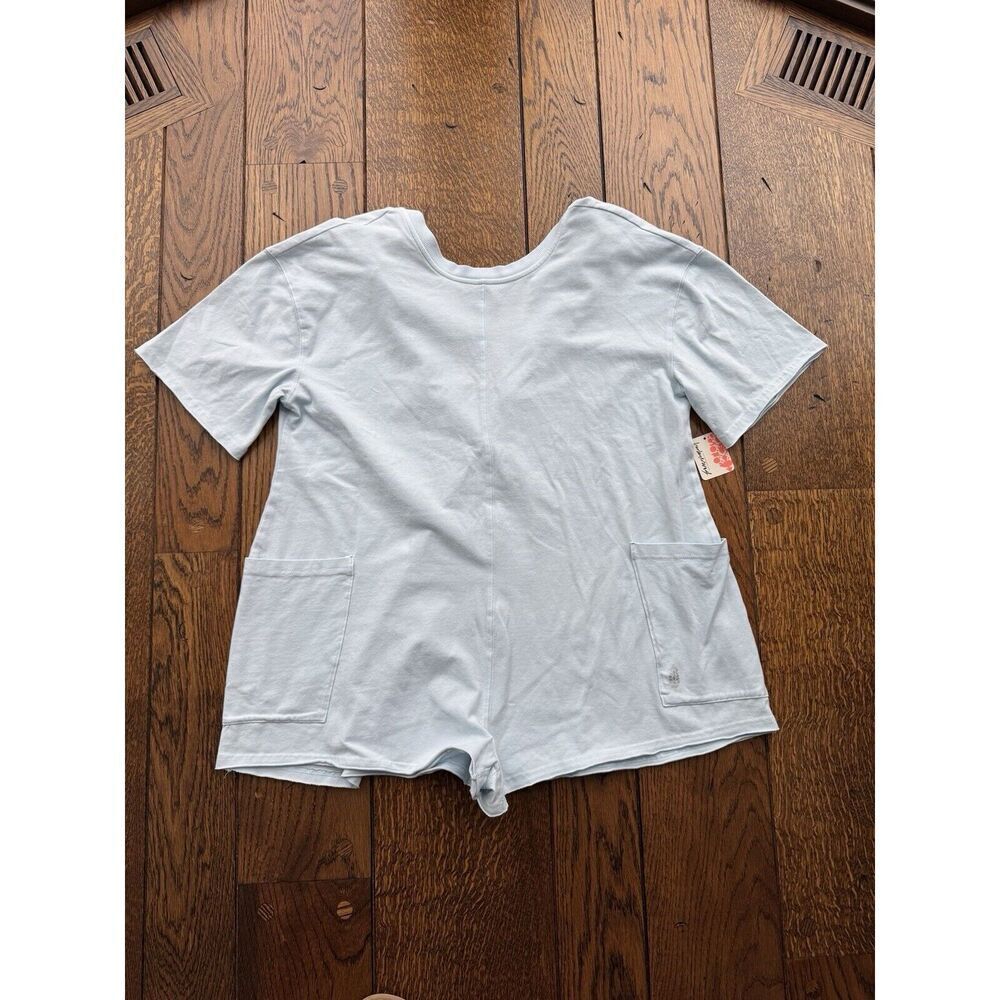 Free People Movement Hot Shot Tee T Shirt Romper One Piece Boardwalk Blue XS NWT - Picture 3 of 10